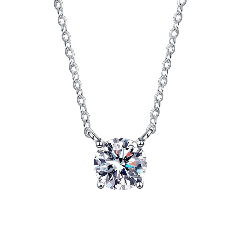 European Design Solitaire 5 Carat Moissanite Diamond Pendant set in 925 Sterling Silver (GRA)