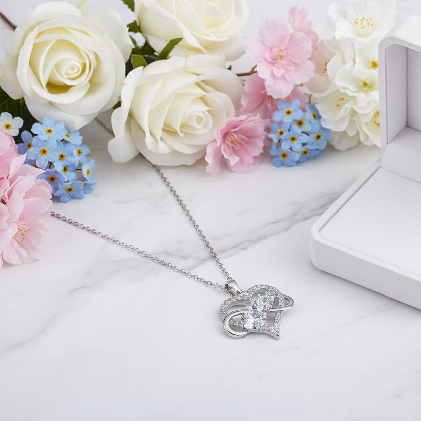 Modern Heart Pendant 1.8 Carat Moissanite Diamond Love Necklace set in 925 Silver (GRA)