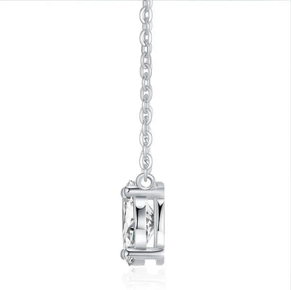 Japanese Solitaire 1.6 Carat Moissanite Necklace set in 18K White Gold Plated 925 Silver (GRA) Capella Jewellery