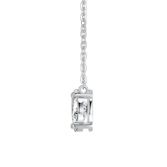 Japanese Solitaire 1.6 Carat Moissanite Necklace set in 18K White Gold Plated 925 Silver (GRA) Capella Reya pic 2