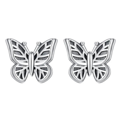 Japanese Inspired Antique Retro Ziyun Butterfly Motif Earrings set in 925 Sterling Silver Capella Jewellery