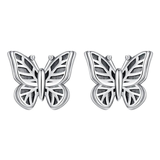Japanese Inspired Antique Retro Ziyun Butterfly Motif Earrings set in 925 Sterling Silver