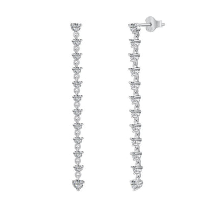 Modern French Tassel Design Natural Zircon Gemstone Earrings set in Platinum Plated 925 Silver Capella Jewellery