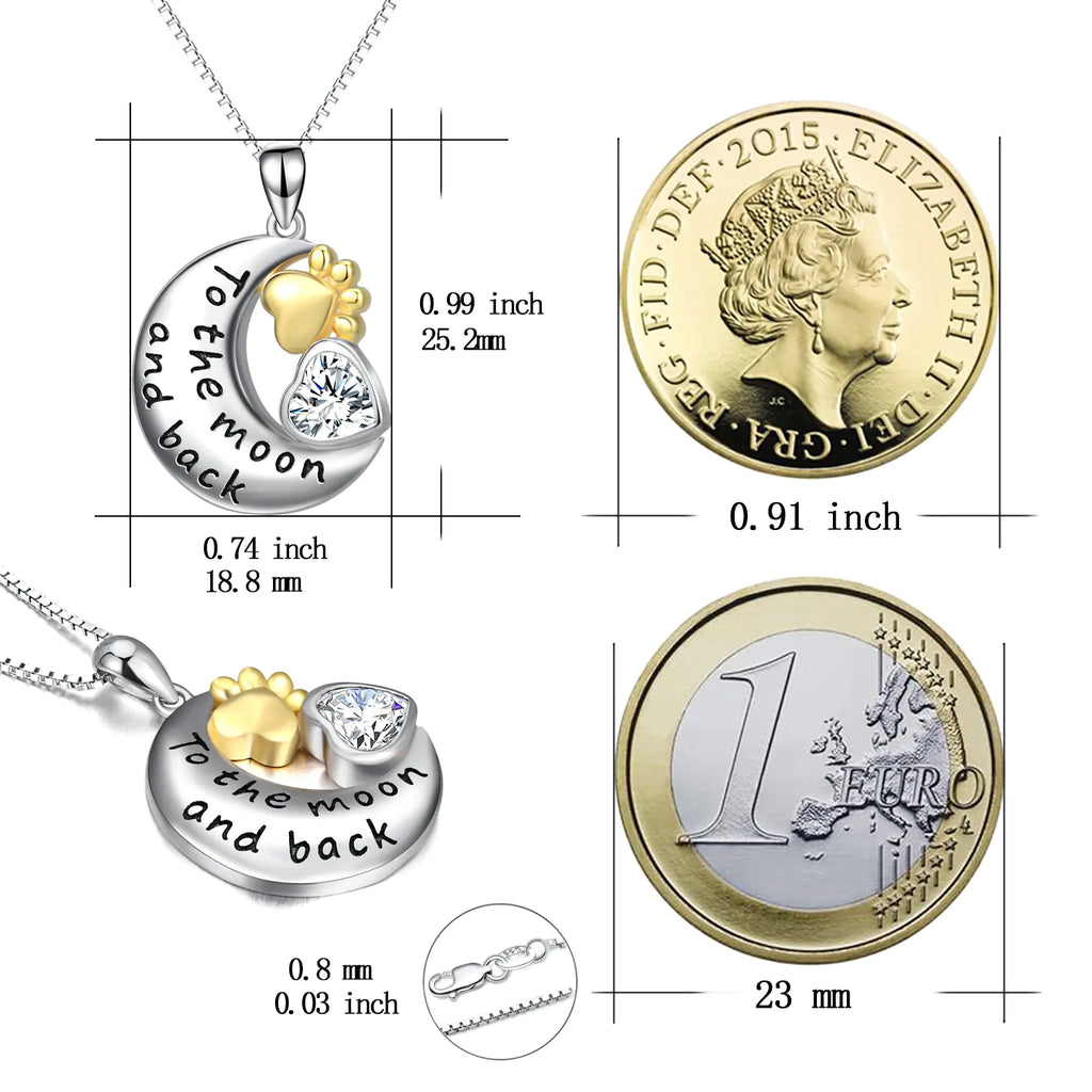 Personalized Engraved Pendant with Gold Plated Dog Paw Necklace