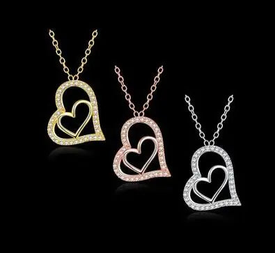 18K Gold Jewelry Necklace with Heart Pendant