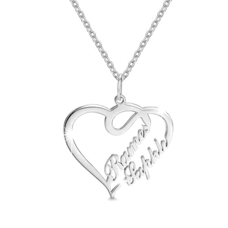 Personalized Heart Shaped Letter Necklace in 925 Silver