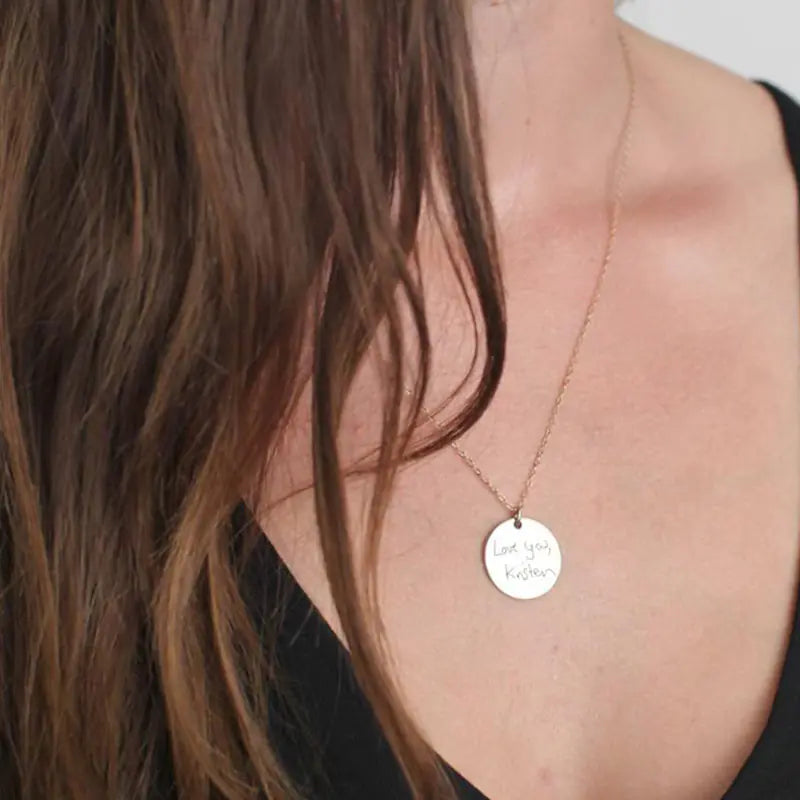 Personalized Round Pendant Necklace in Rose Gold (14K)