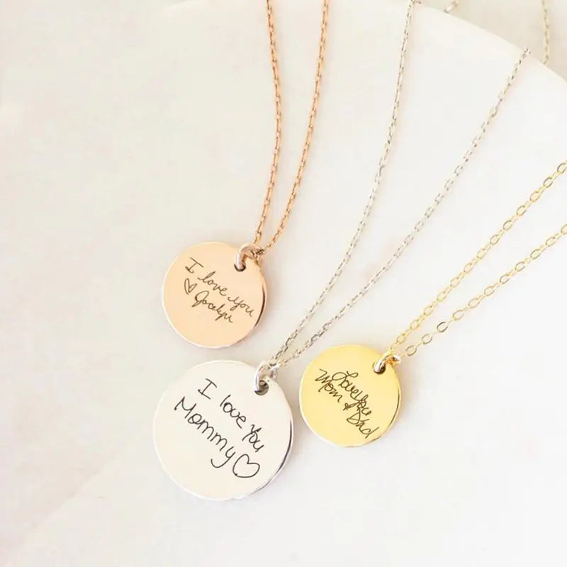 Personalized Round Pendant Necklace in Rose Gold (14K)